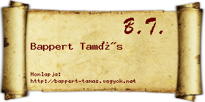 Bappert Tamás névjegykártya