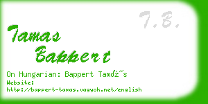 tamas bappert business card